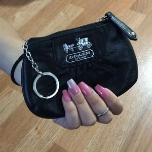Authentic Leather Coach Keychain Coin Holder